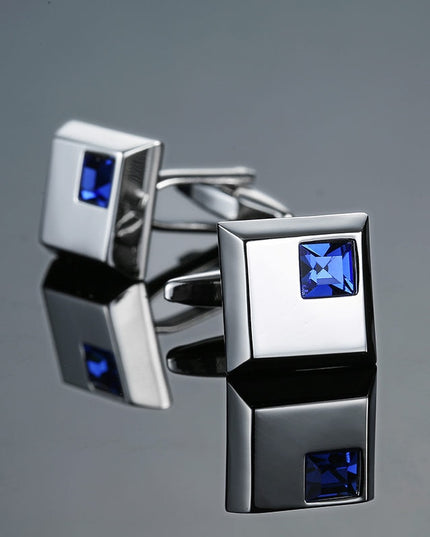 Spinki do koszuli z niebieskim kamieniem