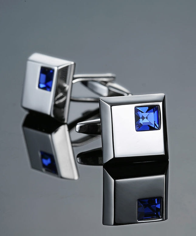 Spinki do koszuli z niebieskim kamieniem