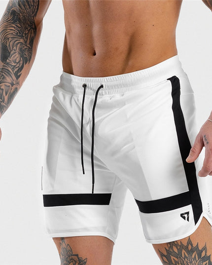 Męskie szorty sportowe z ozdobnymi paskami