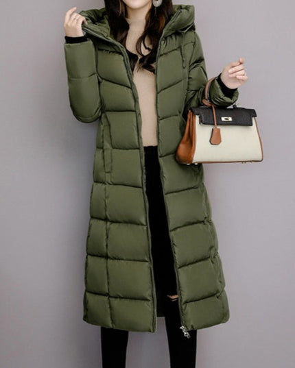 Damski płaszcz zimowy z kapturem