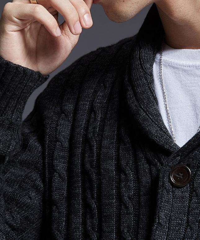 Męski sweter typu kardigan rozpinany