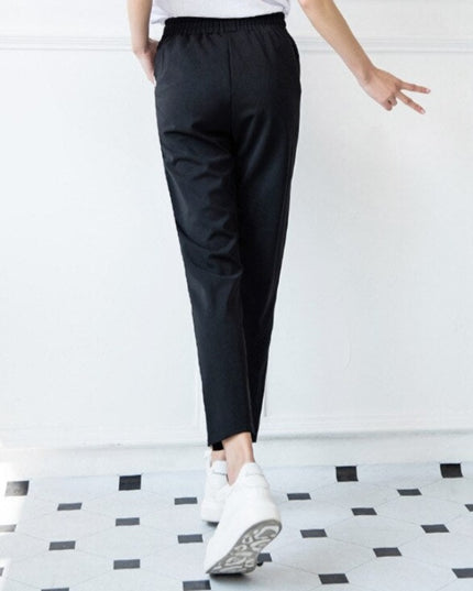 Damskie spodnie dresowe z prostymi nogawkami z białą lamówką