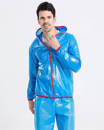 Męska kurtka przejściowa przeciwdeszczowa z kapturem