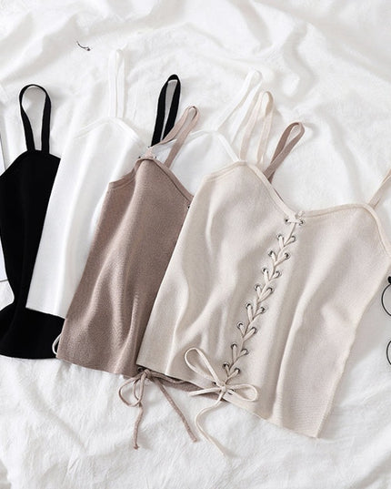 Damski top na ramiączkach z wiązaniem