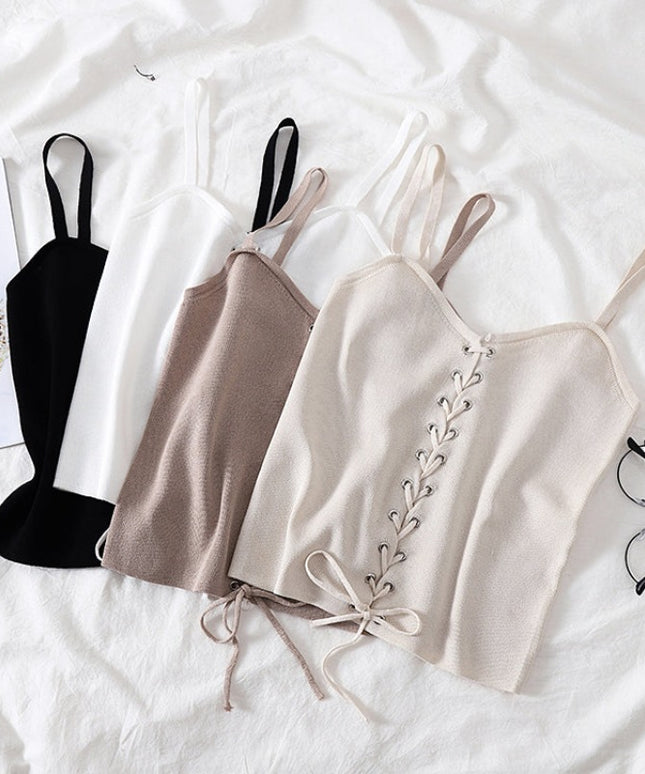 Damski top na ramiączkach z wiązaniem