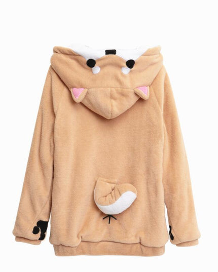 Damska bluza z kapturem lisa i ogonkiem