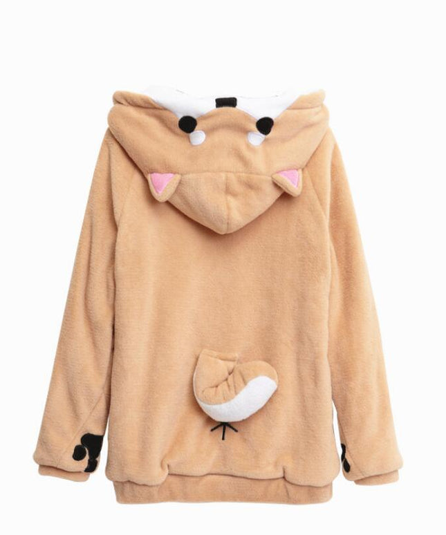 Damska bluza z kapturem lisa i ogonkiem