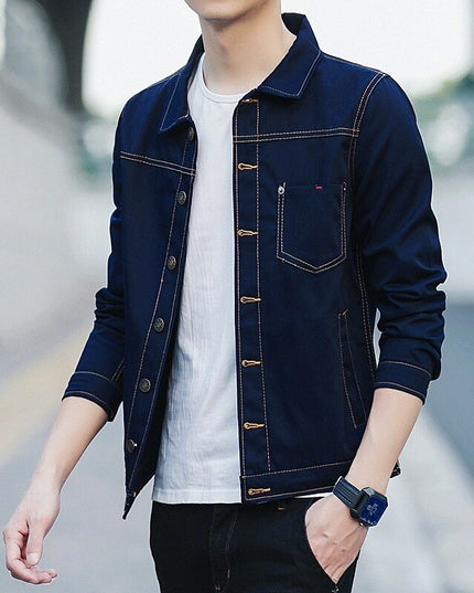 Męska kurtka jeansowa klasyczna o prostym kroju