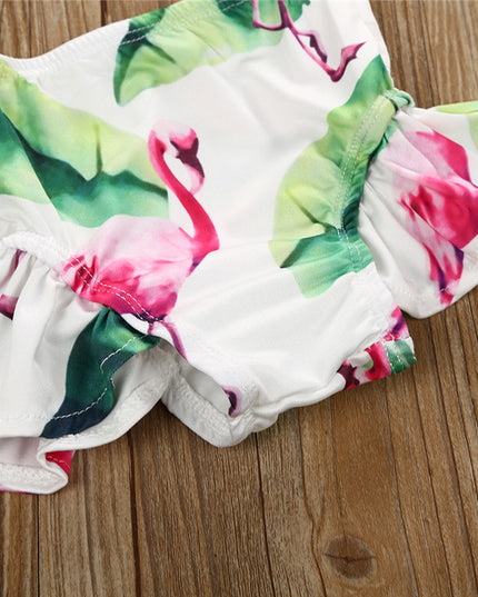 Strój kąpielowy dwuczęściowy bikini dla niemowląt z falbanką