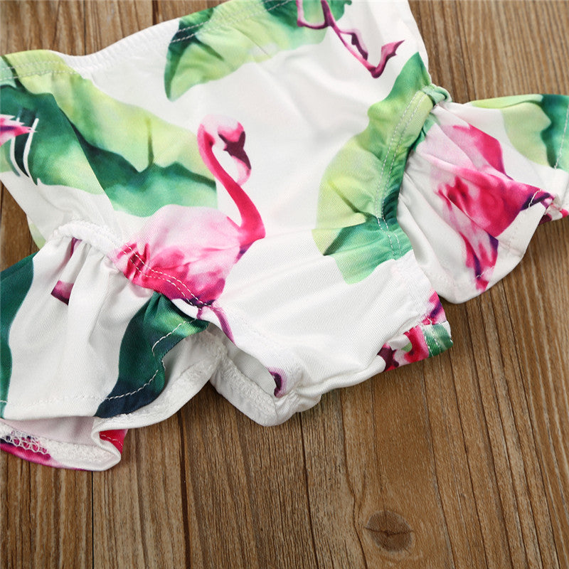 Strój kąpielowy dwuczęściowy bikini dla dziewczynki w flamingi