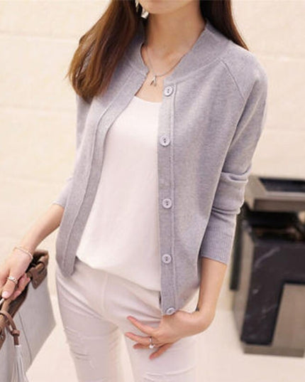 Damski sweter typu kardigan ze stójką