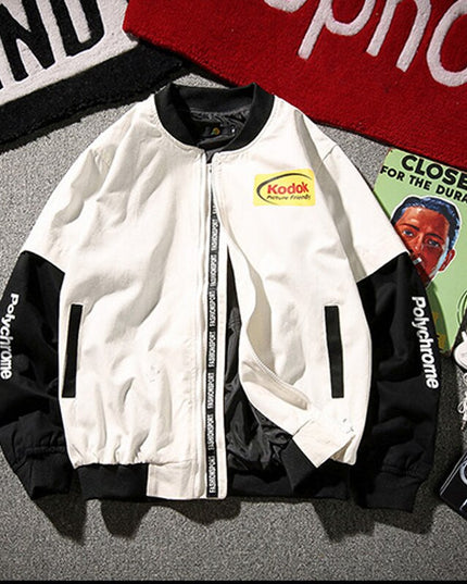 Męska kurtka przejściowa bomberka oversize z nadrukiem