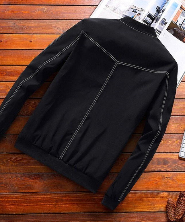 Męska kurtka przejściowa klasyczna z przeszyciami