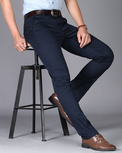 Męskie spodnie eleganckie z prostymi nogawkami