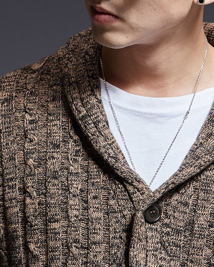 Męski sweter typu kardigan rozpinany