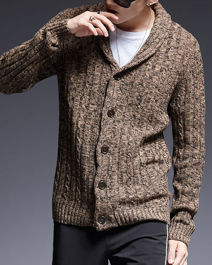 Męski sweter typu kardigan rozpinany