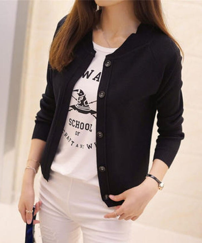 Damski sweter typu kardigan ze stójką