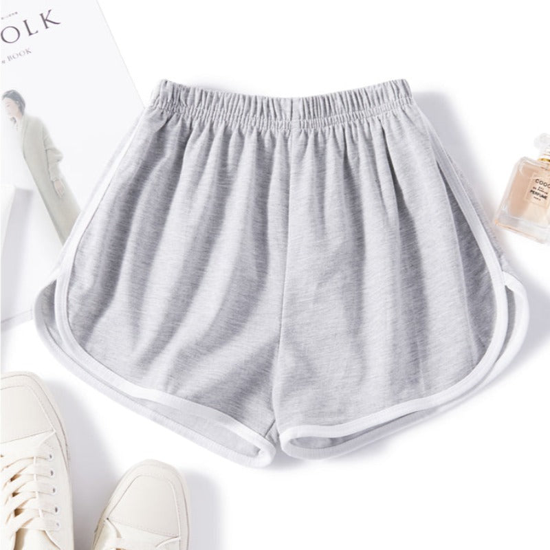 Damskie szorty sportowe z lamówką