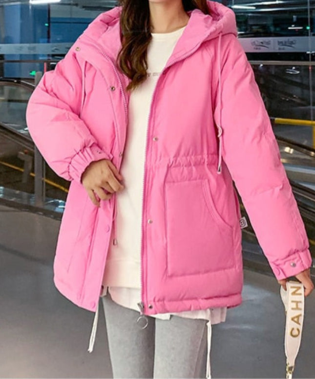 Damska kurtka zimowa taliowana z kapturem