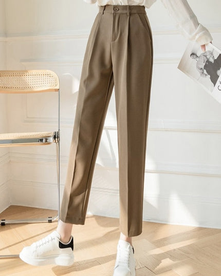 Damskie spodnie chinosy z prostymi nogawkami