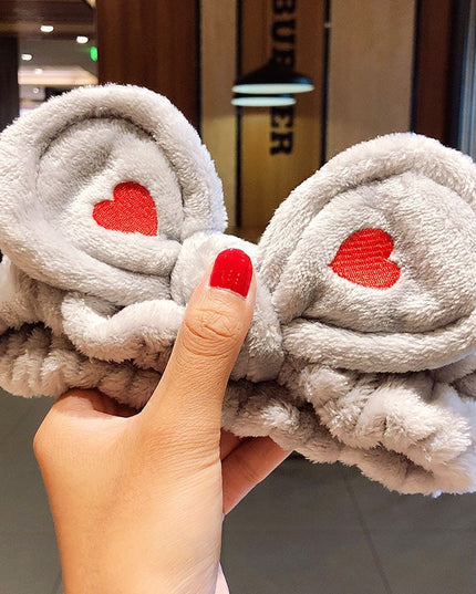 Opaska do włosów z kokardą z sercami