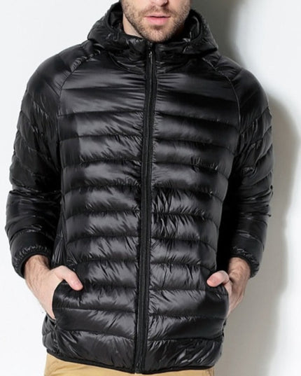 Męska kurtka zimowa pikowana z kapturem