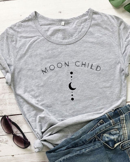 Damski T-shirt z napisem MOON CHILD