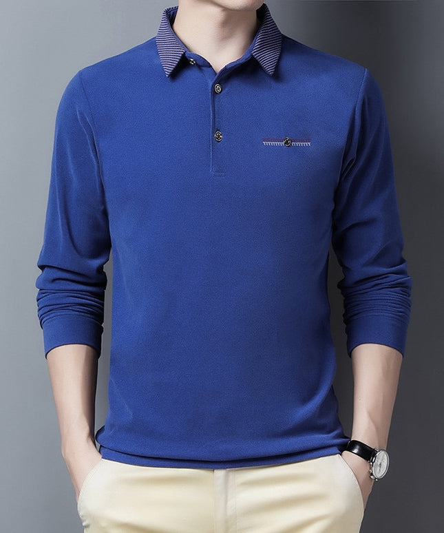 Męska koszulka z długim rękawem typu polo