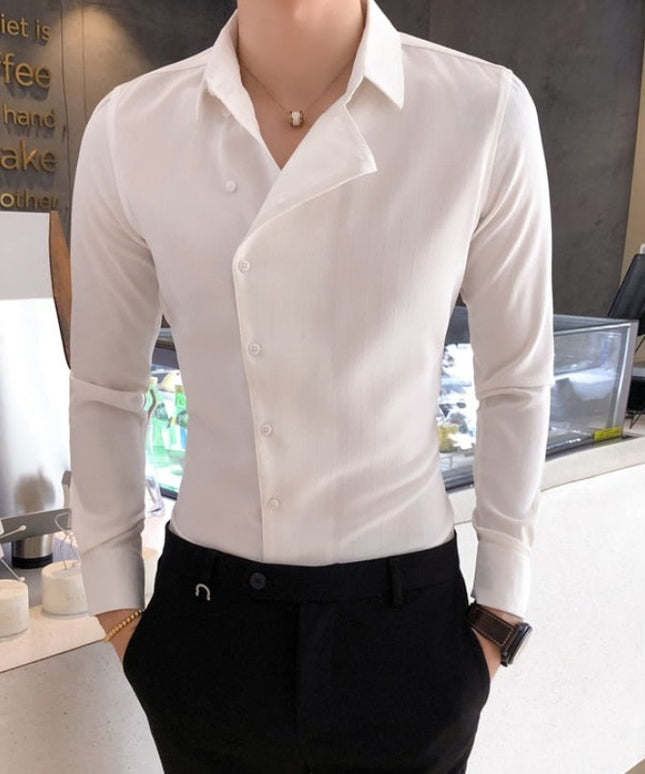 Męska koszula kopertowa o dopasowanym kroju