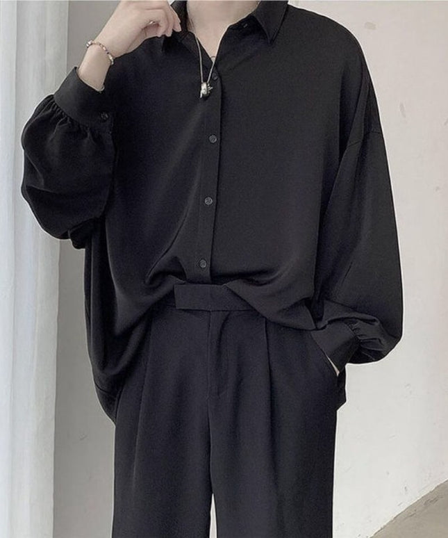 Męska koszula gładka o kroju oversize