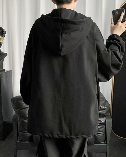 Męska bluza oversize z kapturem zapinana na suwak