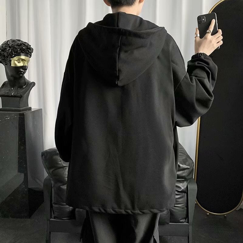 Męska bluza oversize z kapturem zapinana na suwak