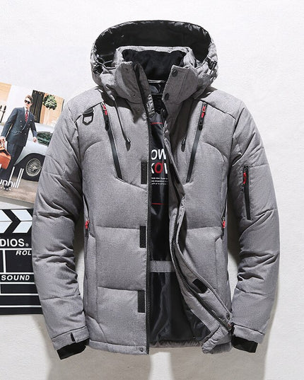 Męska kurtka zimowa puchowa z odpinanym kapturem
