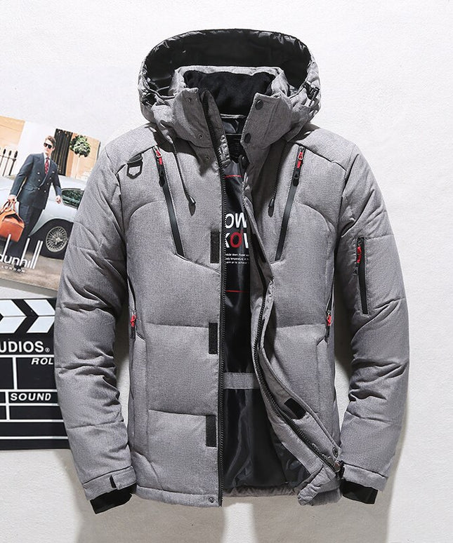 Męska kurtka zimowa puchowa z odpinanym kapturem