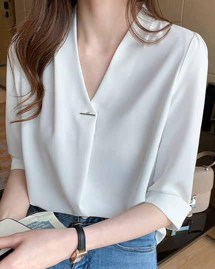 Damska koszula bez kołnierzyka