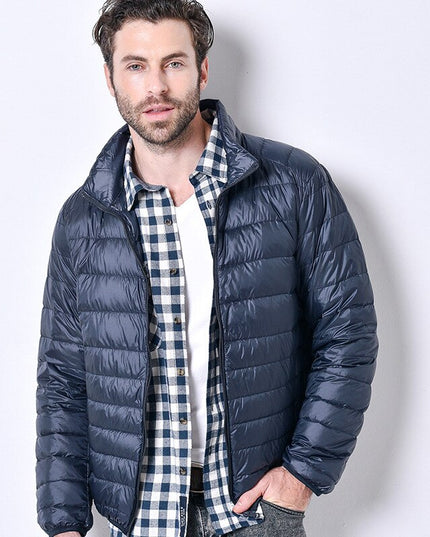 Męska kurtka zimowa pikowana ze stójką