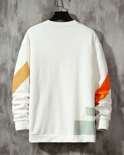 Męska bluza bez kaptura w kolorowe paski