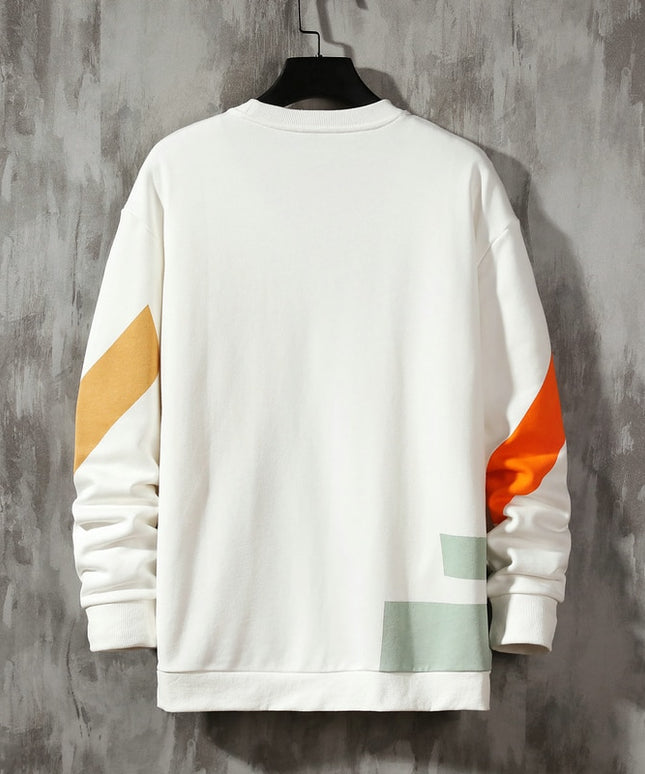 Męska bluza bez kaptura w kolorowe paski