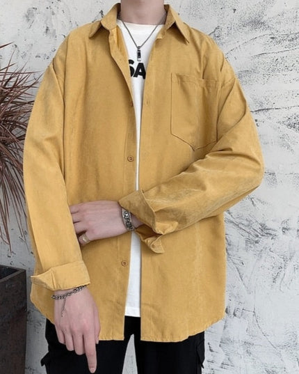 Męska koszula gładka o kroju oversize