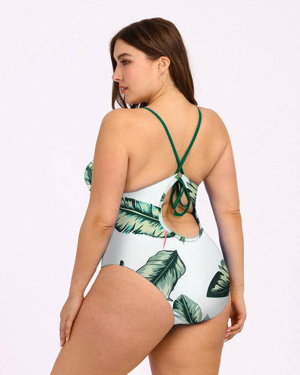 Jednoczęściowy strój kąpielowy plus size z gorsetem