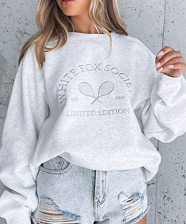 Damska bluza crewneck vintage z wyszywanym napisem