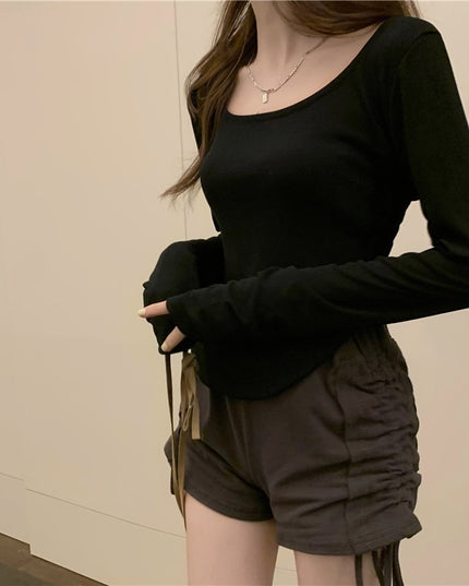 Damska koszulka z długim rękawem w klasycznym kroju