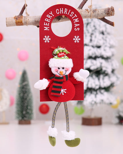 Świąteczna czerwona ozdoba wisząca z bałwankiem