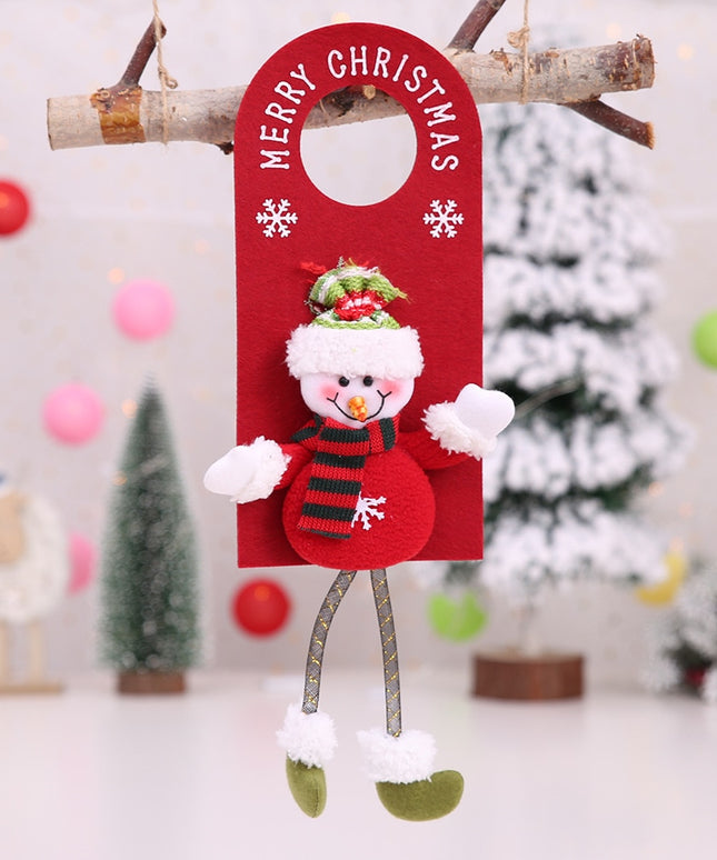 Świąteczna czerwona ozdoba wisząca z bałwankiem