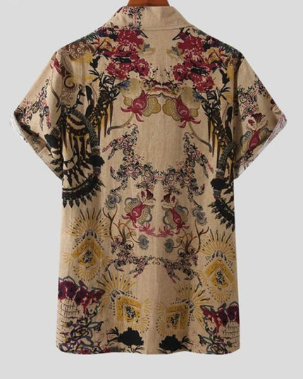 Męska koszula letnia bawełniana we wzory