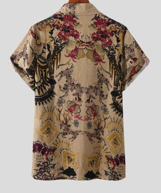 Męska koszula letnia bawełniana we wzory