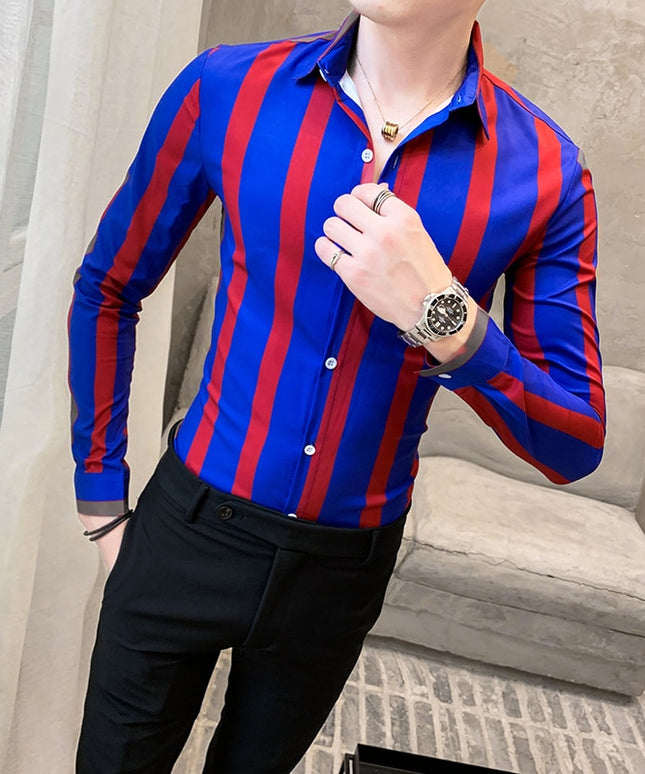 Męska koszula dopasowana w paski