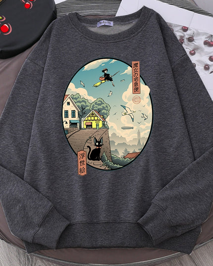 Męska bluza bez kaptura z nadrukowanym obrazkiem