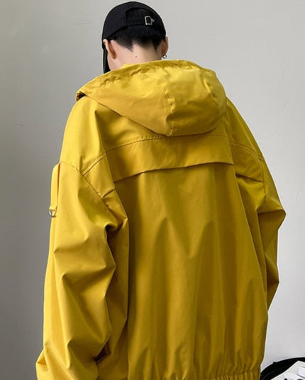 Męska kurtka przejściowa luźna z kapturem