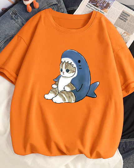 Damski T-shirt z motywem kotka